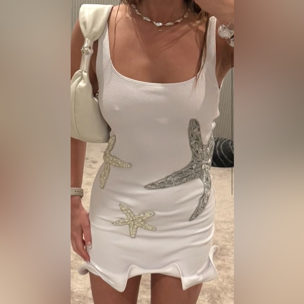 Starfish White Mini Dress size S by Leslie Amon - Picture 5 of 5